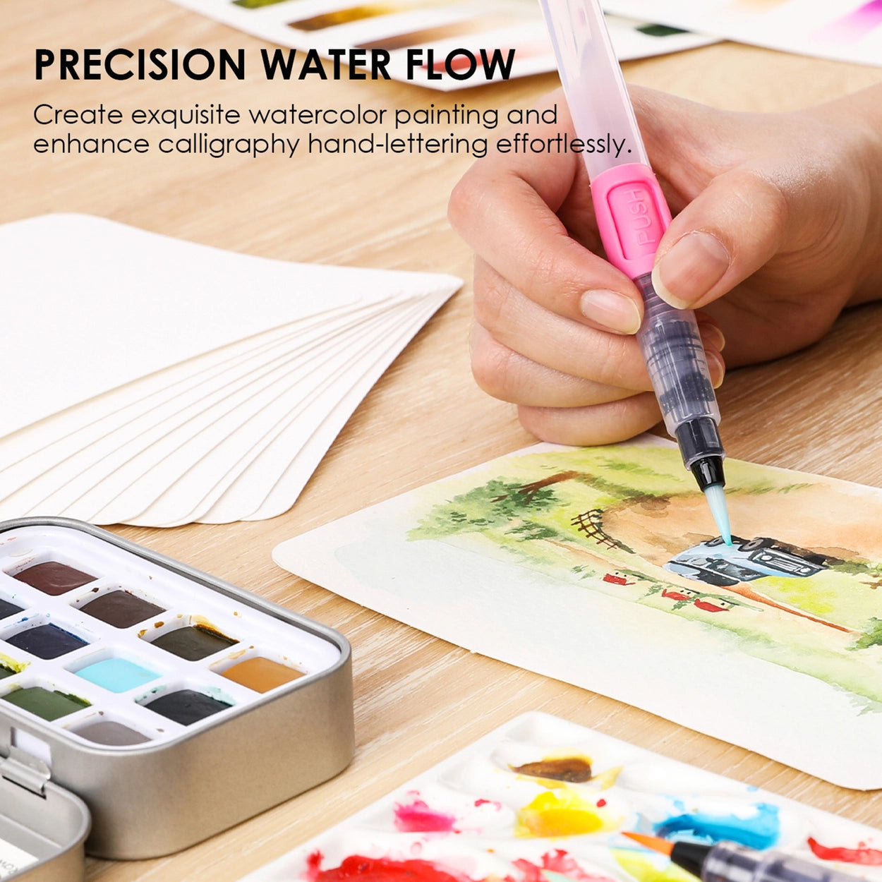 Water Brush Pens - Set of 3 - Grabie