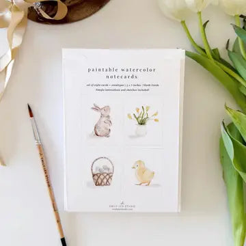 Easter Paintable Watercolor Notecards- Emily Lex Studio