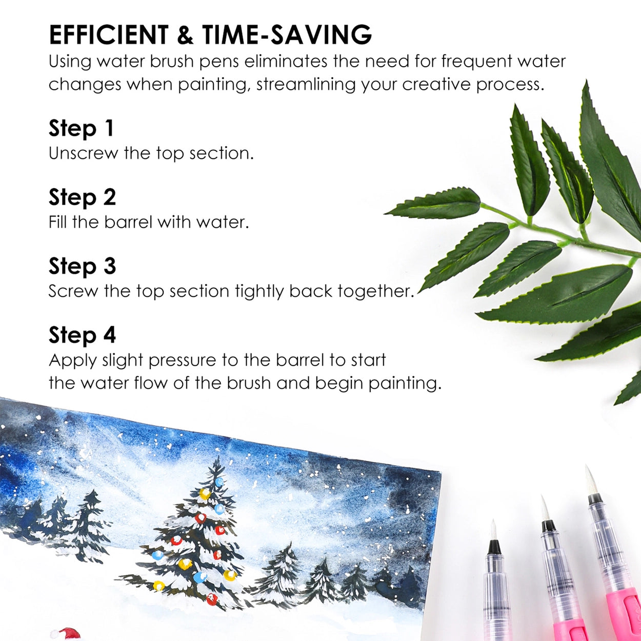 Water Brush Pens - Set of 3 - Grabie