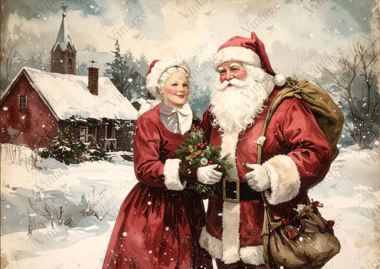 Santa and Mrs. Claus | A4 Rice Paper
