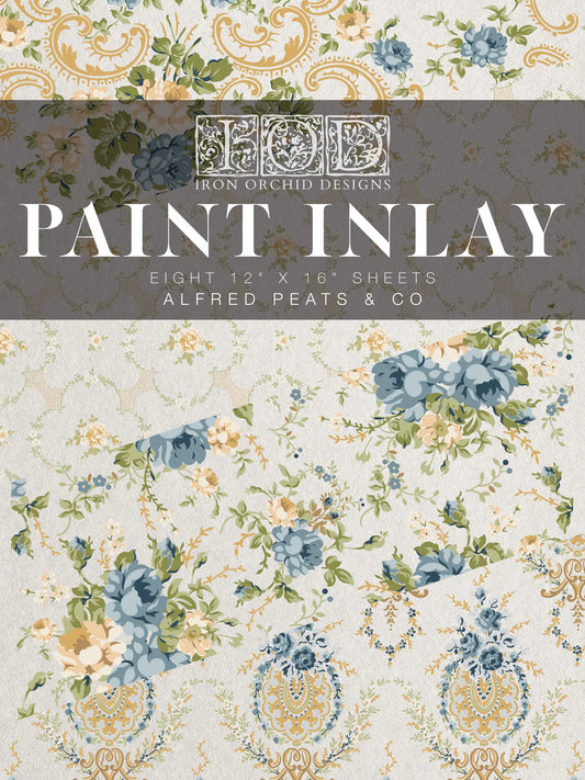 Front cover of Iron Orchid Designs Paint Inlay with floral patterns and brand name.