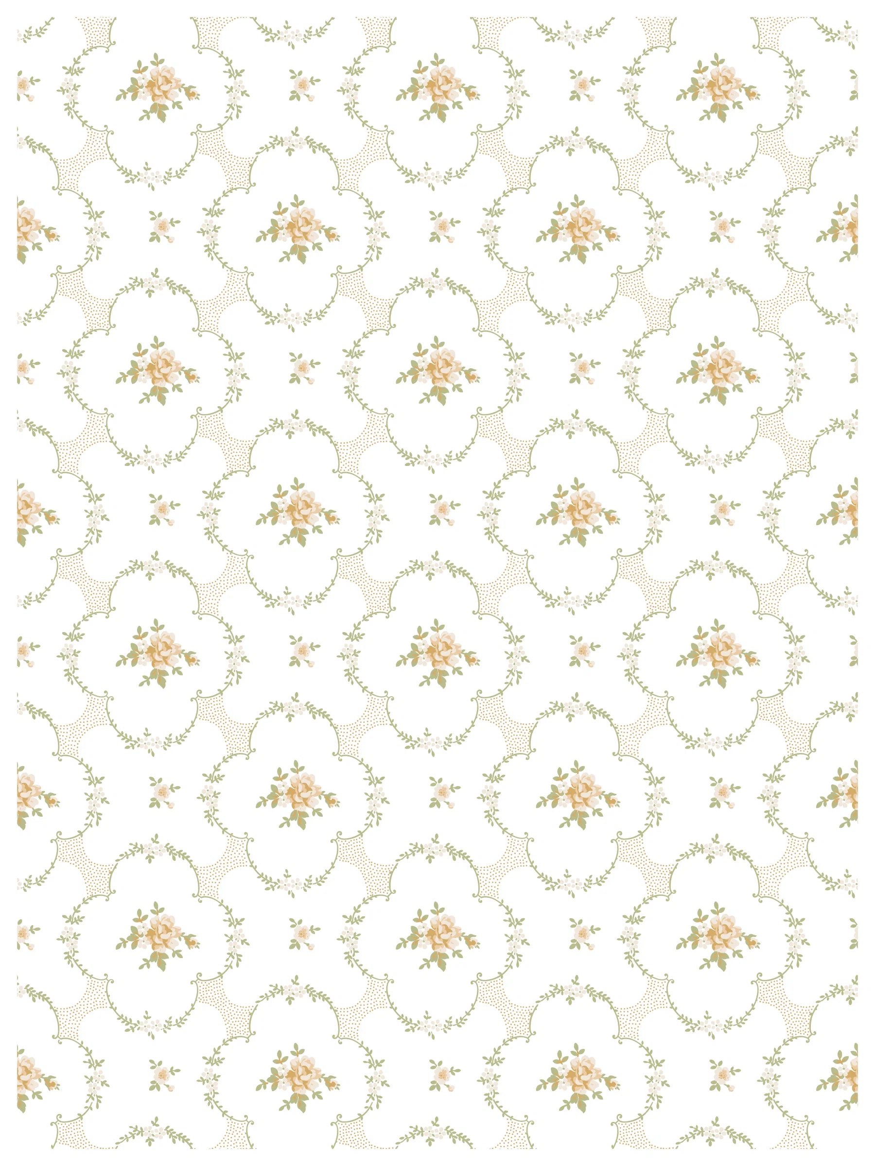Paint inlay page of a floral pattern on a white background
