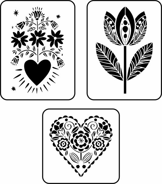 Folk Art Floral | JRV Stencil Designed by Debi from Debi's Design Diary