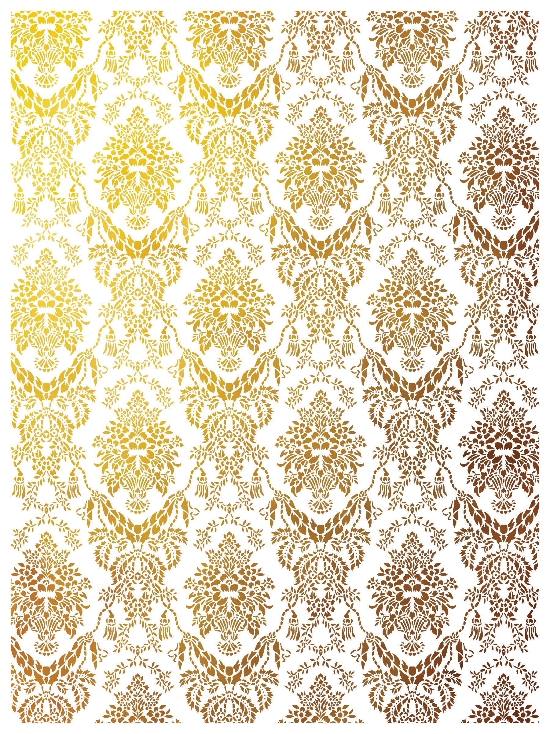 Decorative pattern with gold and brown elements on a white background, from the Emporium Transfer by IOD.