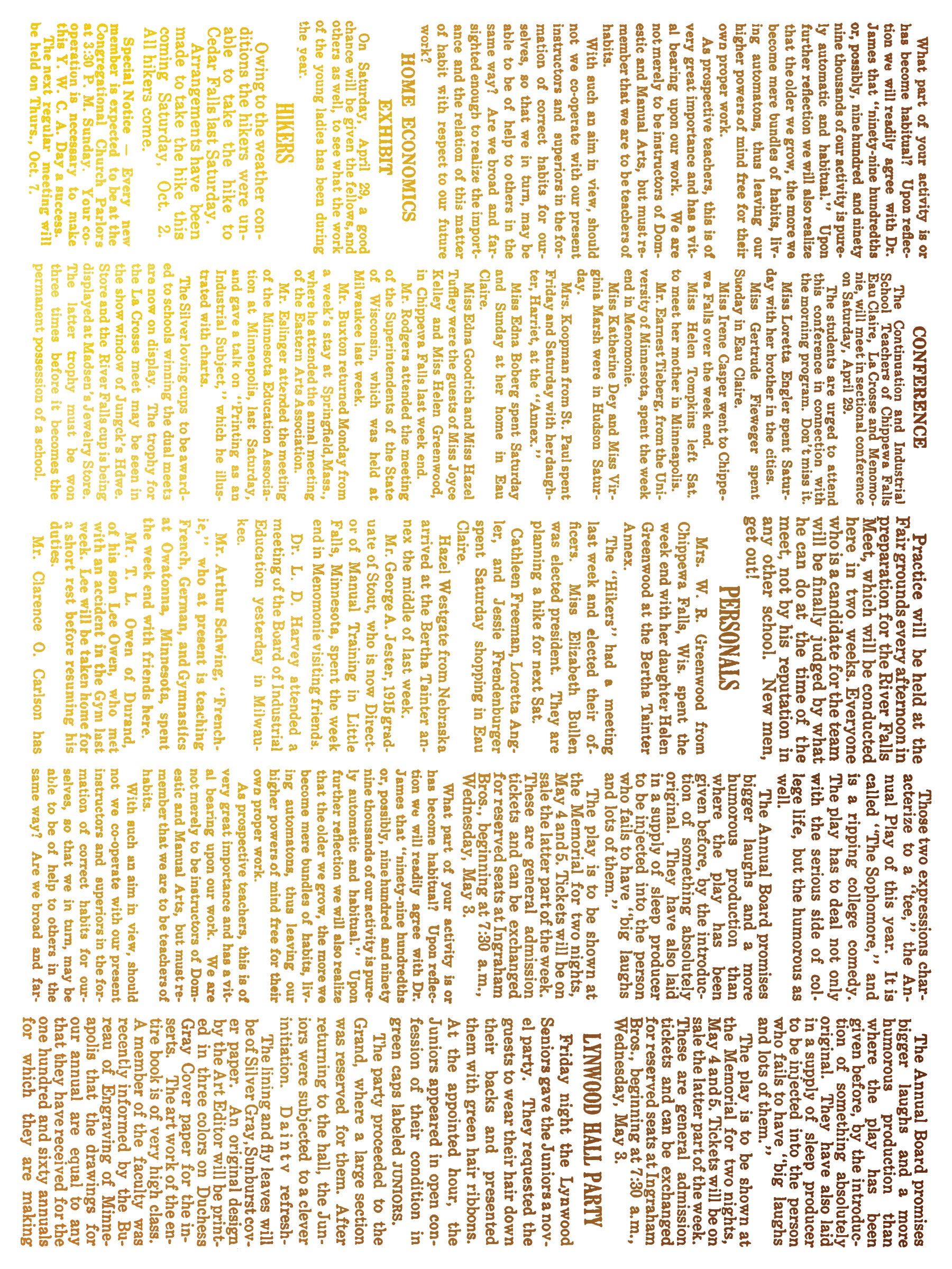 Gold foil textpattern with a gradient effect on a white background, from the Emporium transfer by IOD.