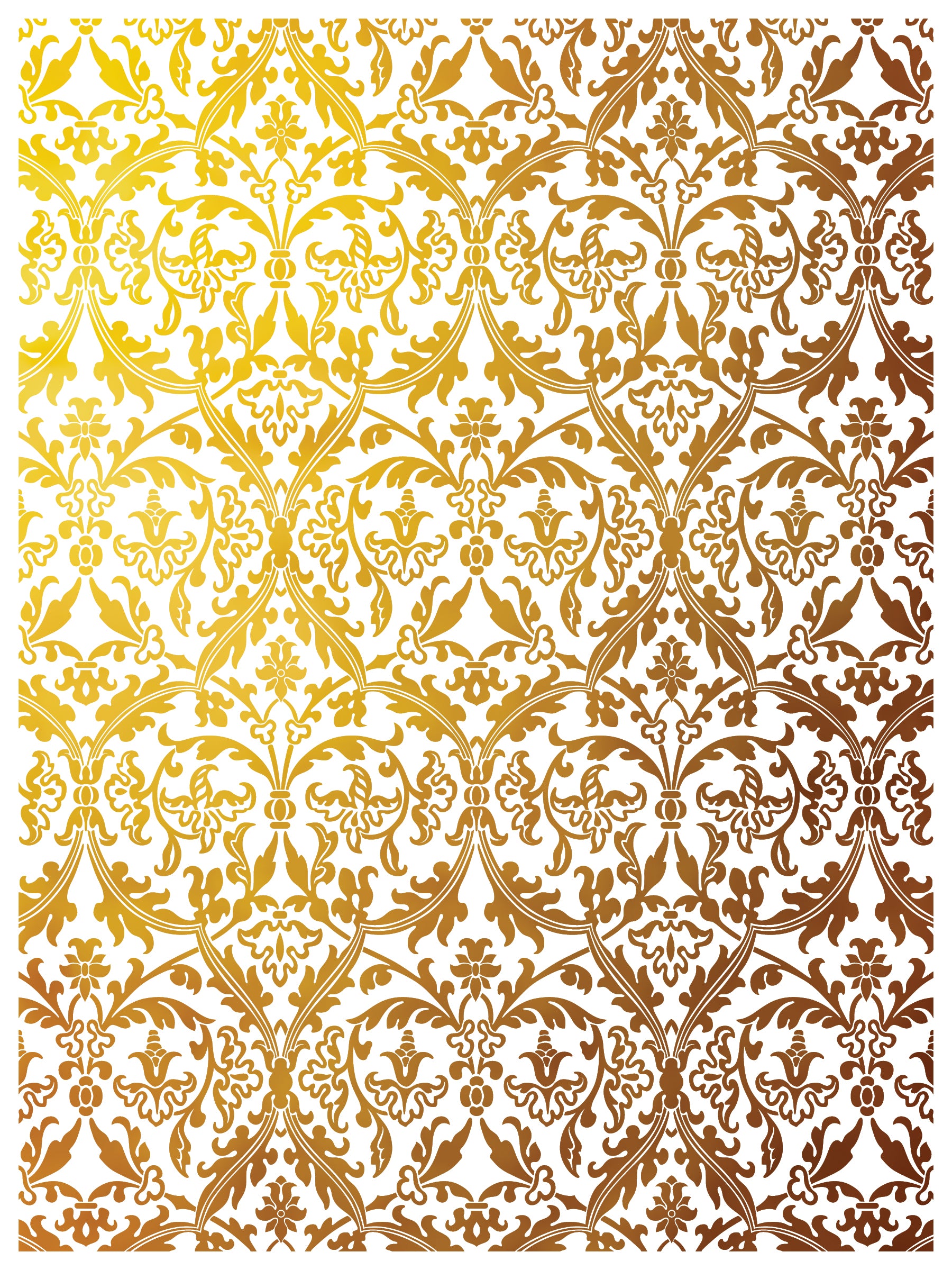 Foil decorative pattern with gold and brown colors on a white background, from the Emporium transfer by IOD.