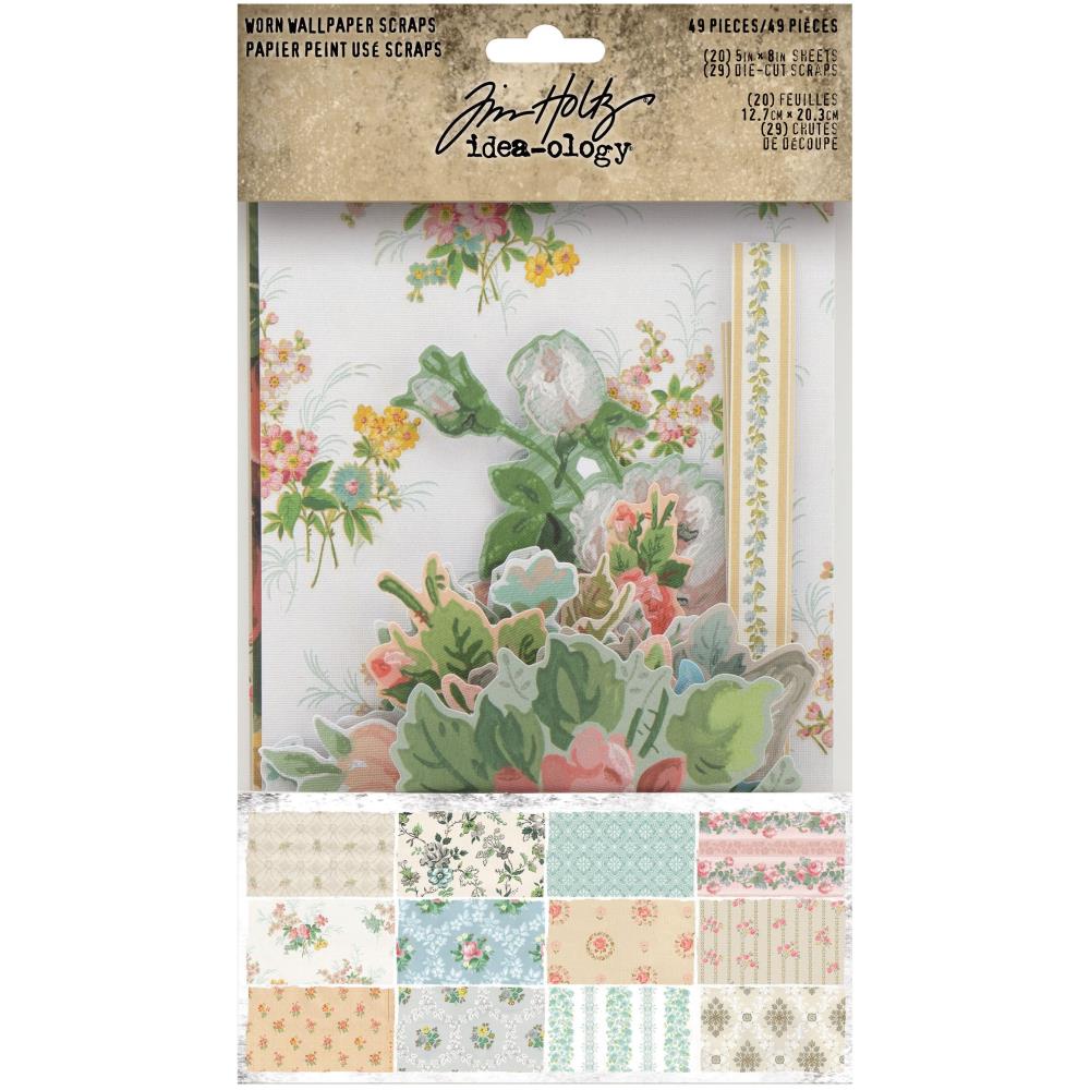 Worn Wallpaper Scraps- Tim Holtz 'Idea-Ology' Collection