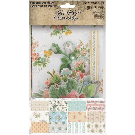 Worn Wallpaper Scraps- Tim Holtz 'Idea-Ology' Collection