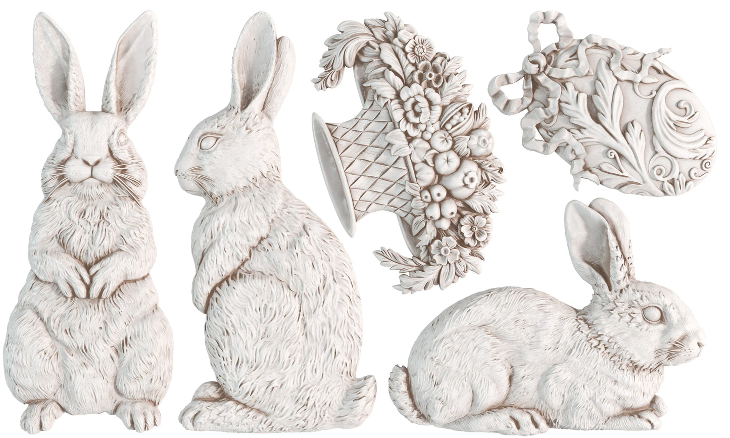 Les Lapins - 6" x 10" Decor Mould - IOD