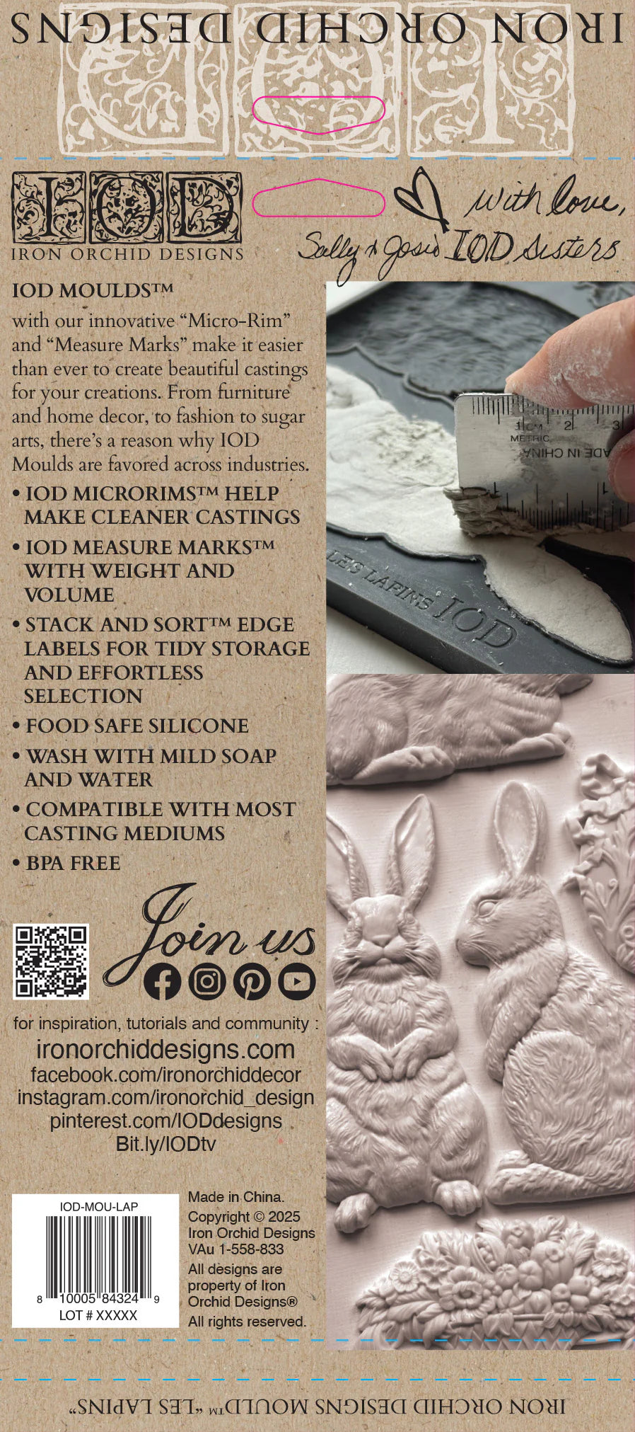 Les Lapins - 6" x 10" Decor Mould - IOD