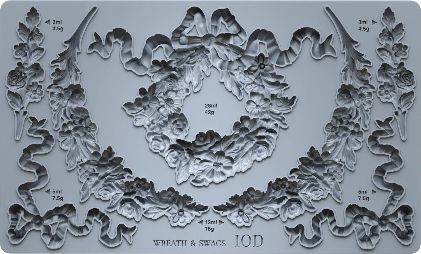 Wreath & Swags - 6" x 10" Decor Mould - IOD