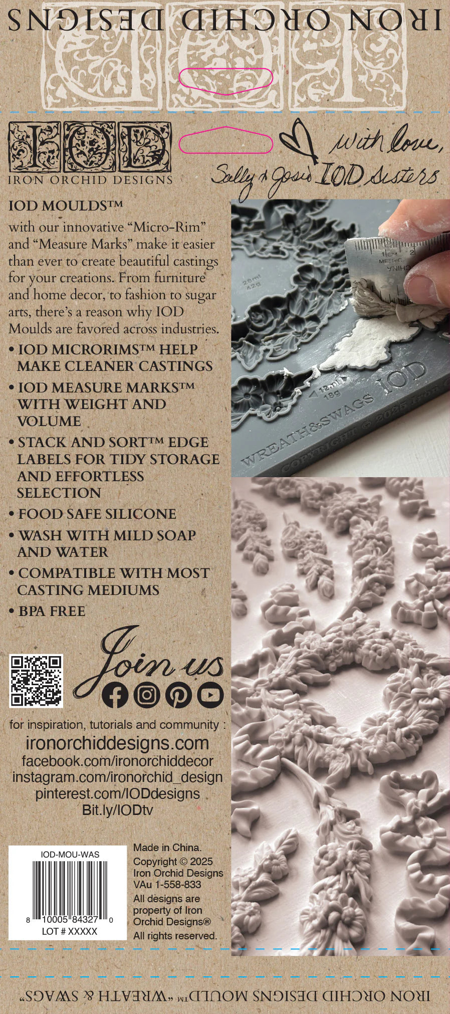 Wreath & Swags - 6" x 10" Decor Mould - IOD