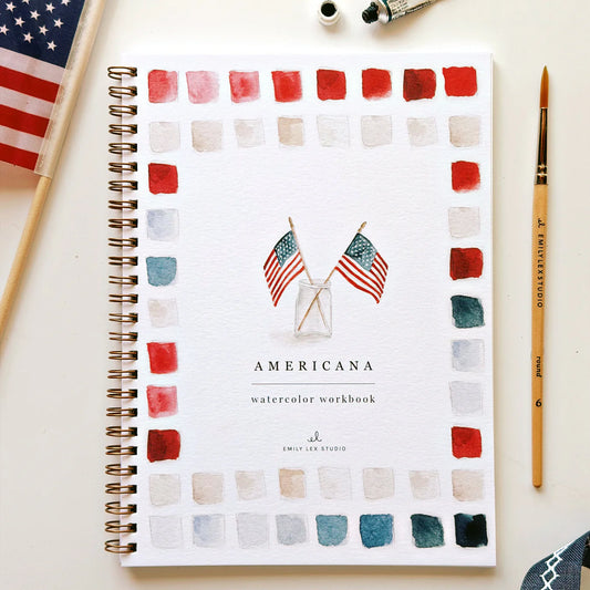 Americana - Beginner-Friendly Watercolor Workbook