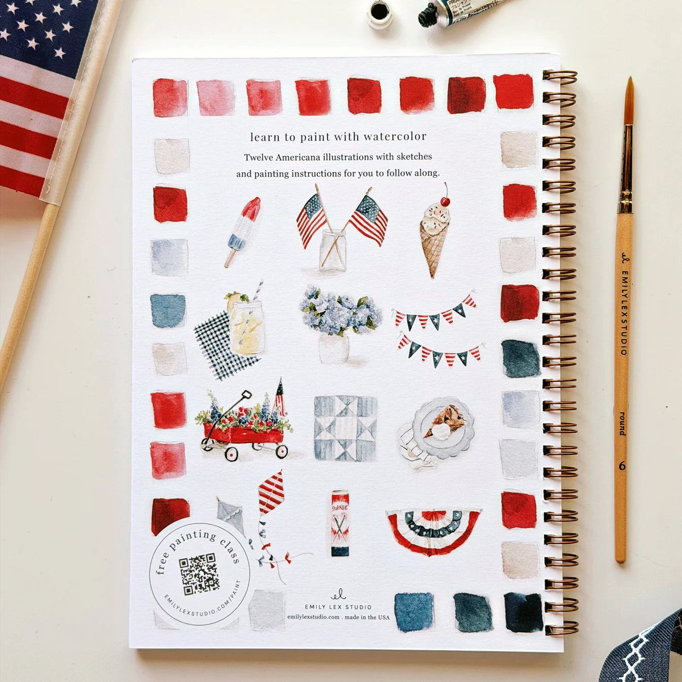 Americana - Beginner-Friendly Watercolor Workbook