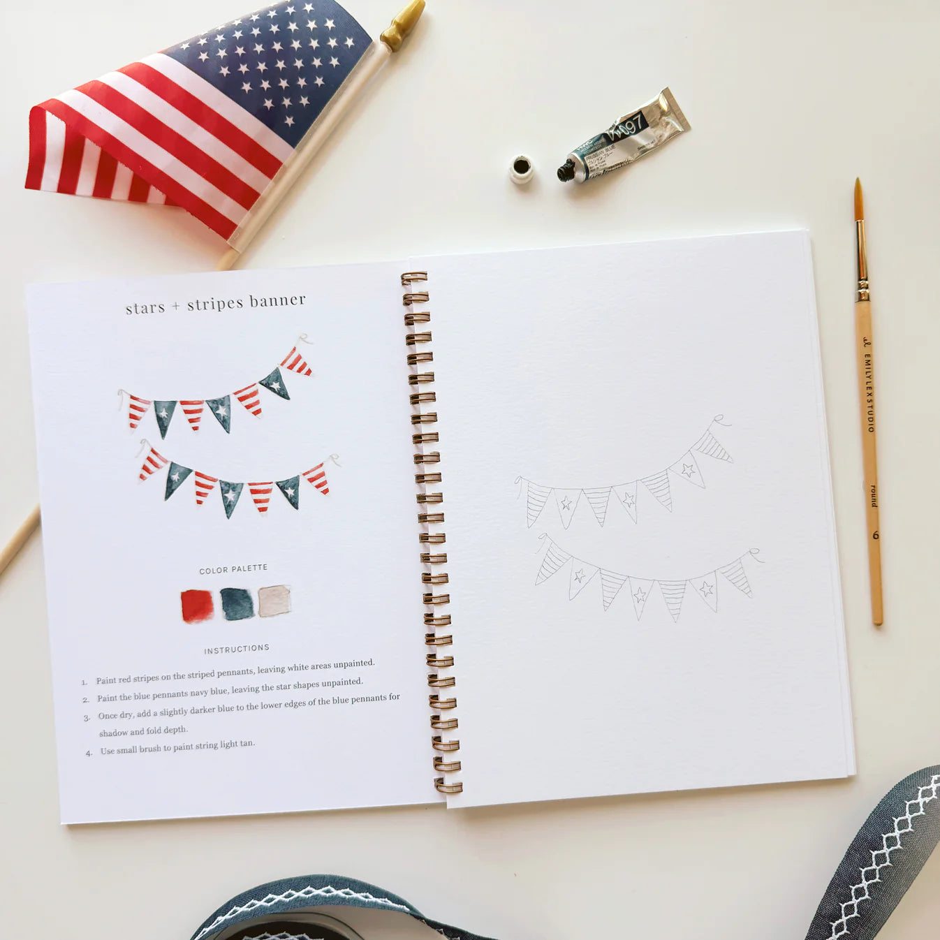 Americana - Beginner-Friendly Watercolor Workbook