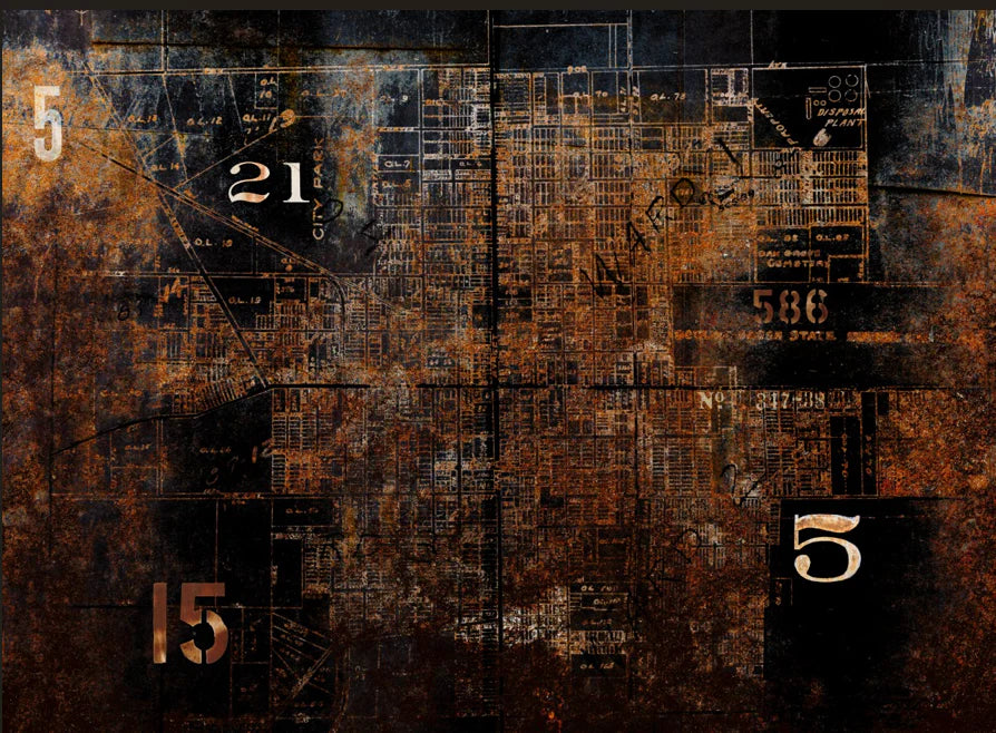 Industrial Map - 21" x 29" Decoupage Paper - July 2026