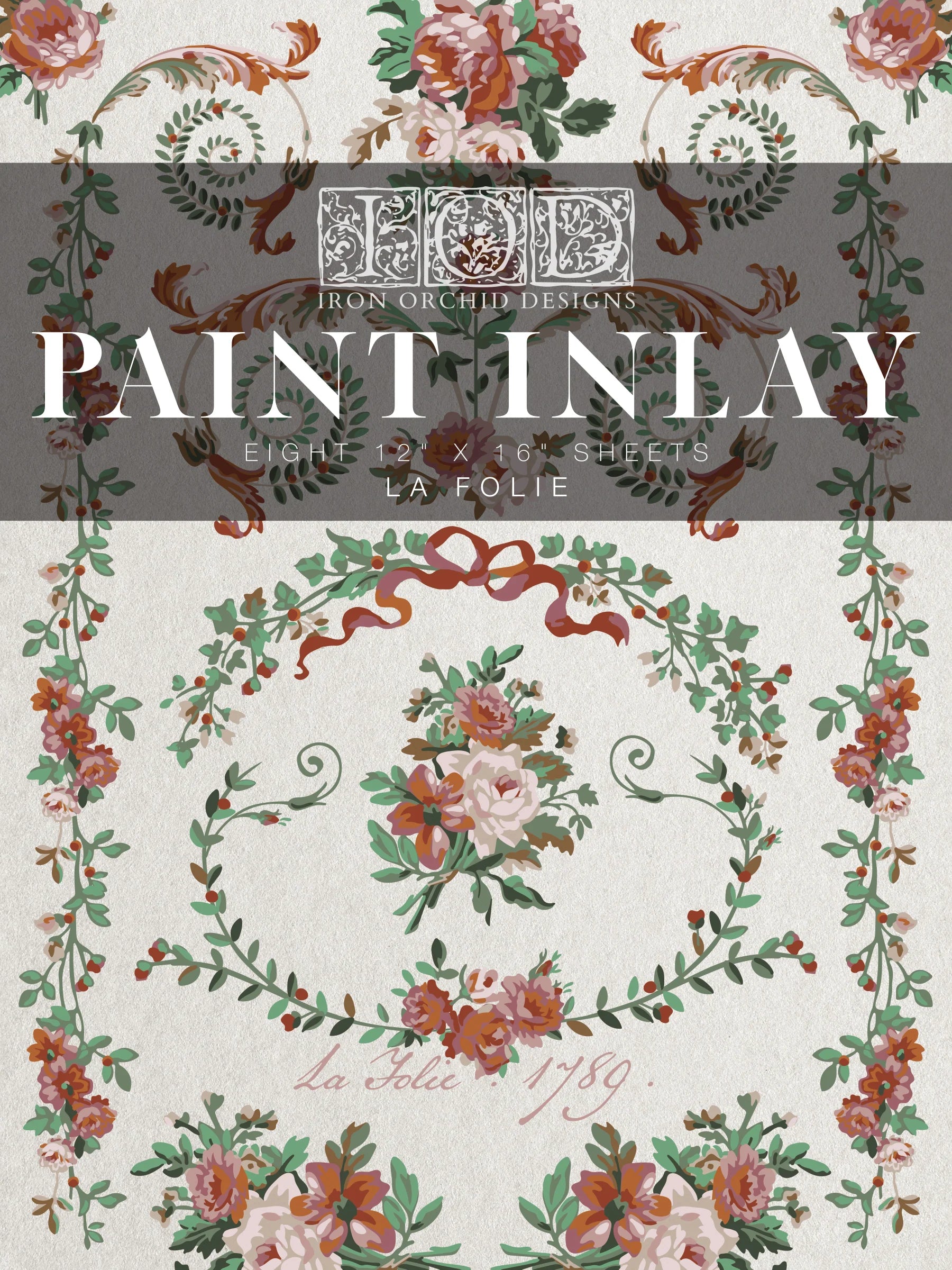 Front cover of a floral paint inlay titled “La Folie”
