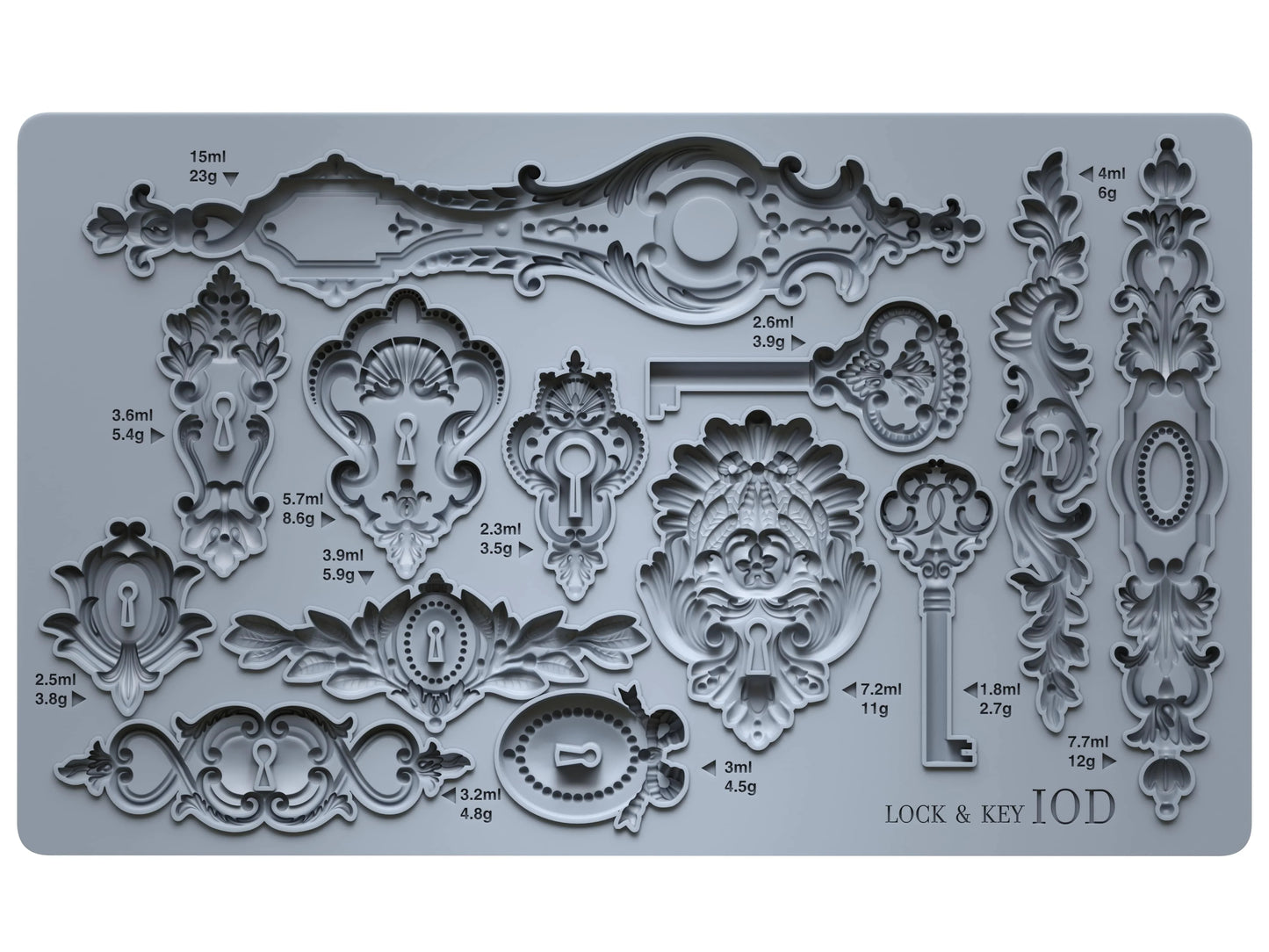 Lock and Key - 6" x 10" Decor Mould