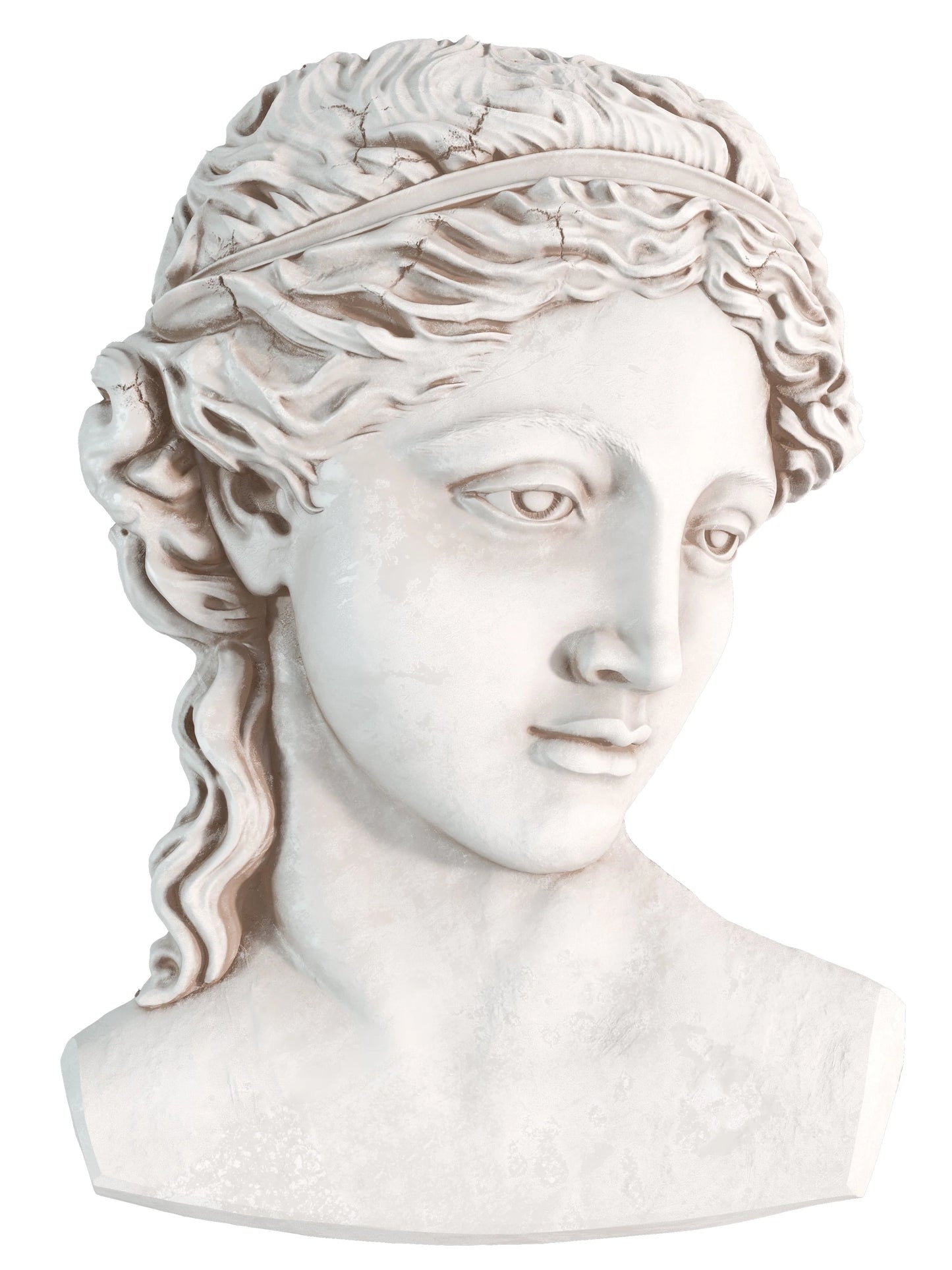 A clay casting of Persephone, created with the IOD 'Persephone' mould, against a white background.