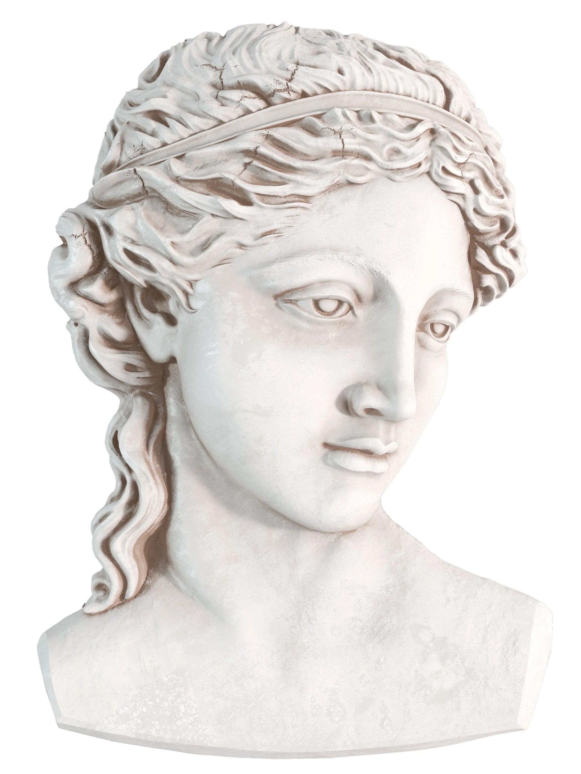 A clay casting of Persephone, created with the IOD 'Persephone' mould, against a white background.
