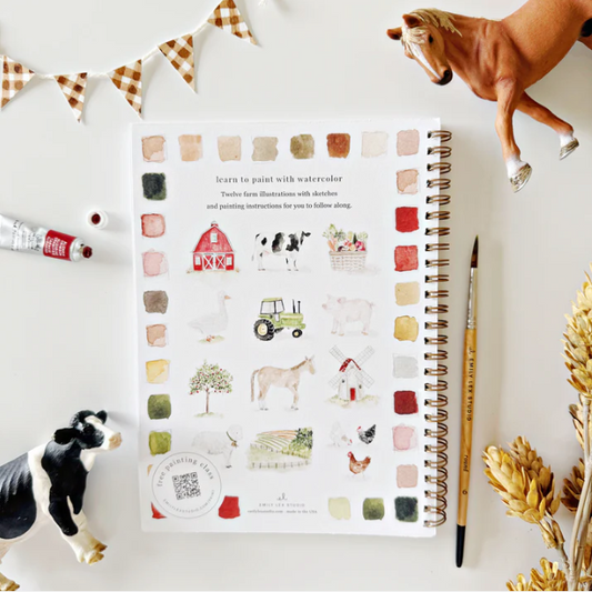 Farm - Beginner-Friendly Watercolor Workbook - Emily Lex Studio