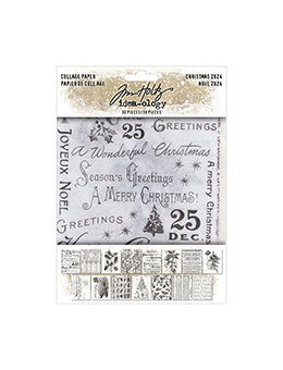 Christmas Collage Paper (30 Mini Sheets) - Tim Holtz 'Idea-Ology' Collection
