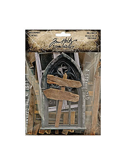 Packaged Tim Holtz Halloween baseboards set, with 36 different pieces of bookboard for creative projects. 