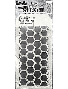 Brush Hexagonal Pattern Stencil - Tim Holtz Stencils