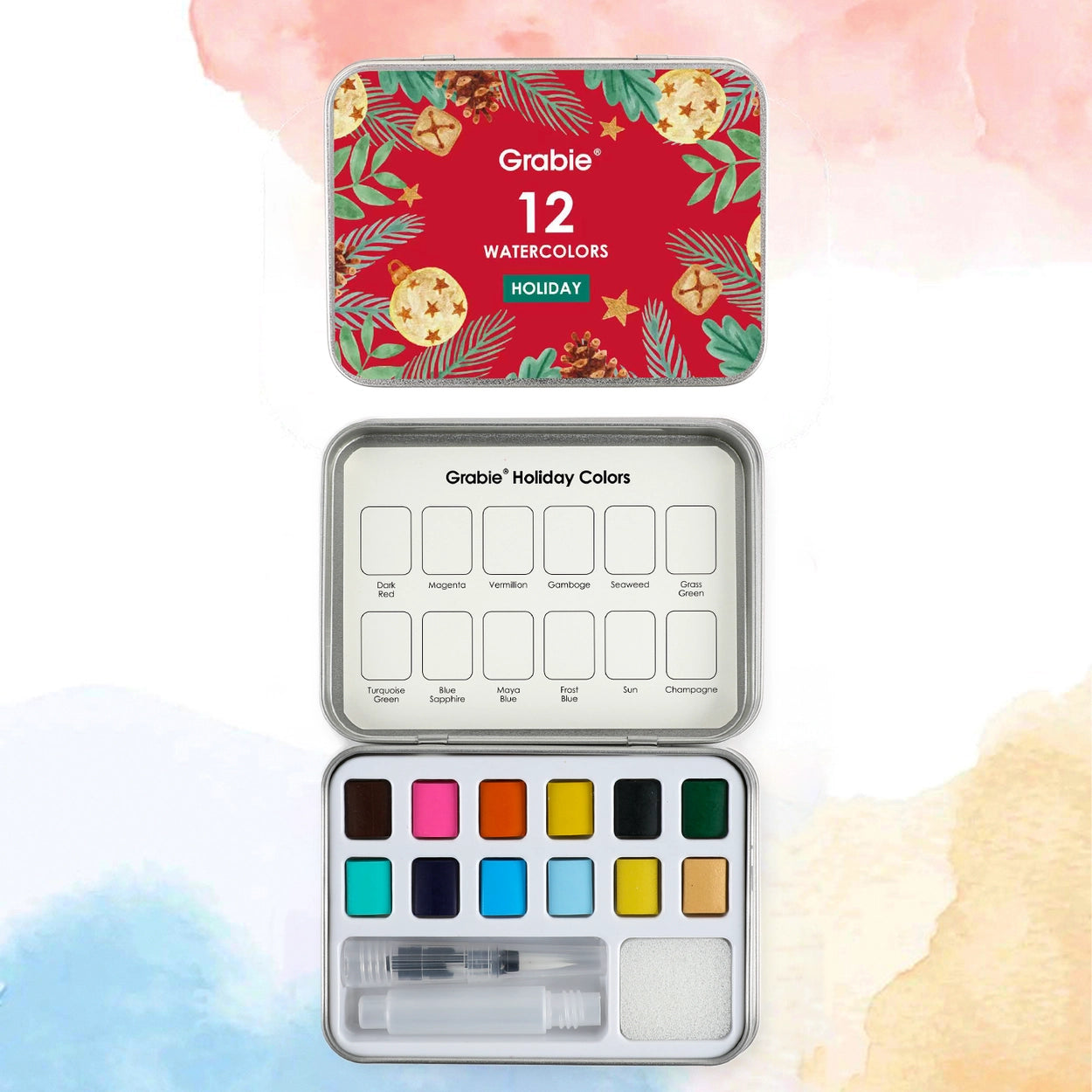 Watercolor Pocket Set of 12 with Brush - Holiday Colors