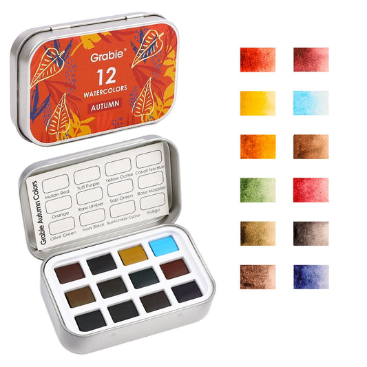 Grabie Watercolor Pocket Set - 12 Autumn Artist-Grade Colors