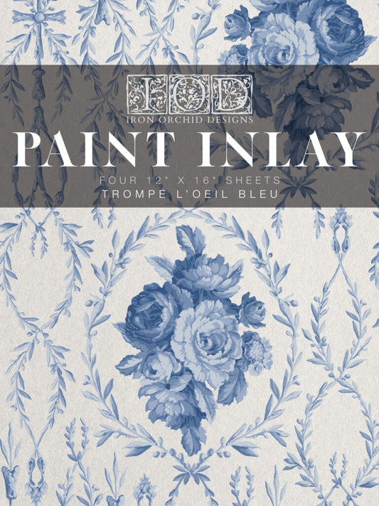Trompe L'oeil Bleu- IOD Paint Inlay