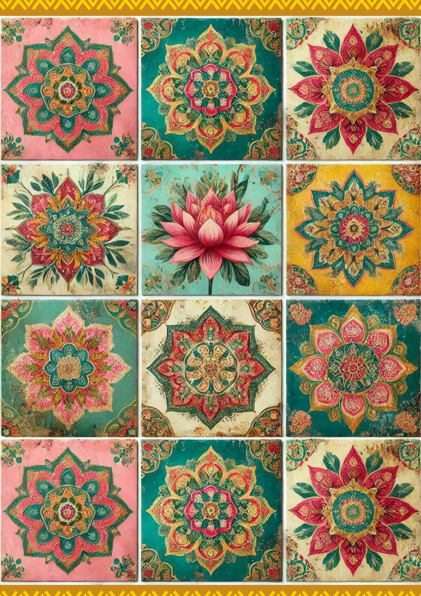 Boho Tile- Made By Marley Magic decoupage paper