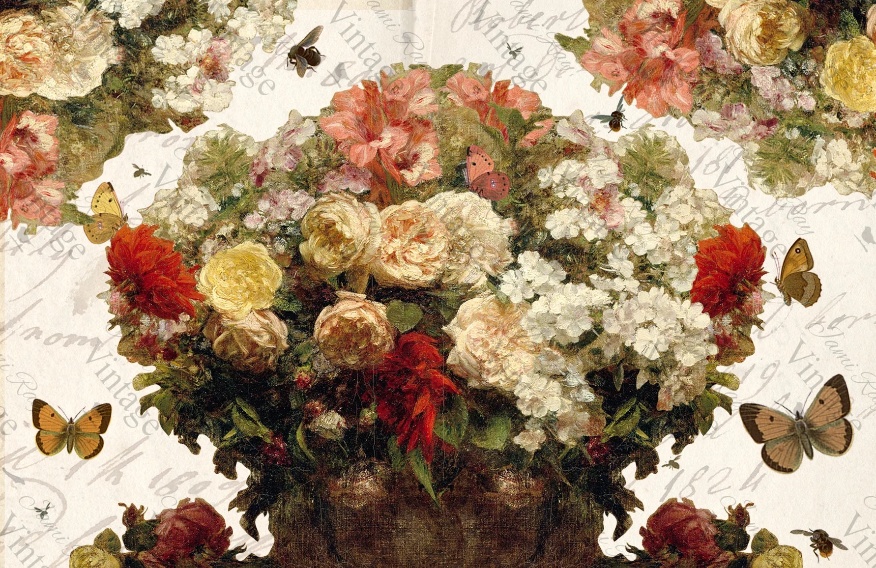 Bouquet of Flowers- JRV MEDIUM Rice Paper – Mama Bear Blue