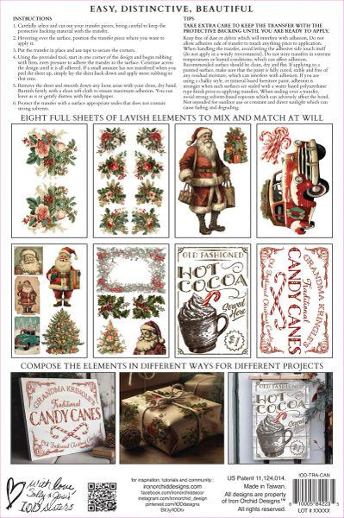 RETIRED Candy Cane Cottage 8x12 transfer pad- IOD