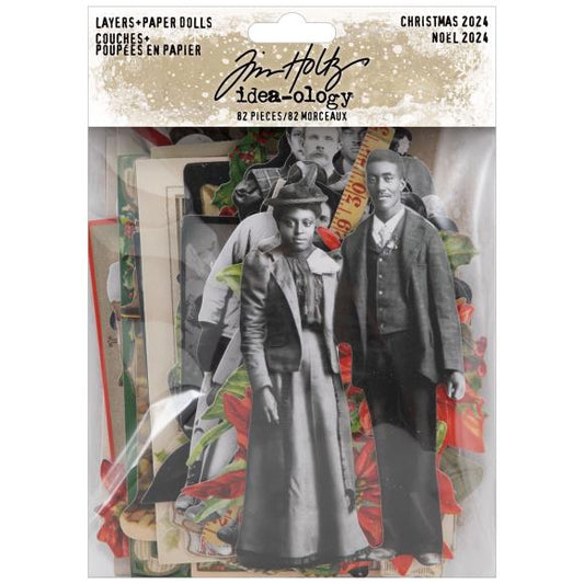 Christmas Paper Dolls & Paper Elements - Tim Holtz Idea-Ology Collection