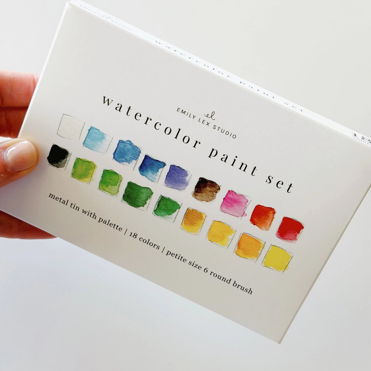 Watercolor paint set, 18 colors - by Emily Lex