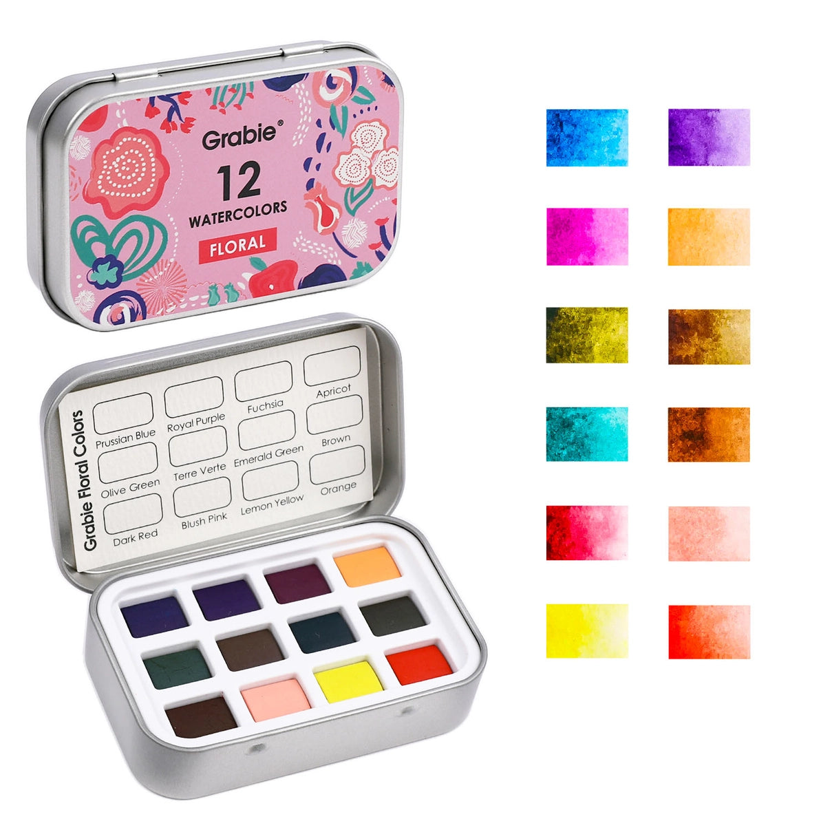 Grabie Watercolor Pocket Set Floral Artist-Grade Colors