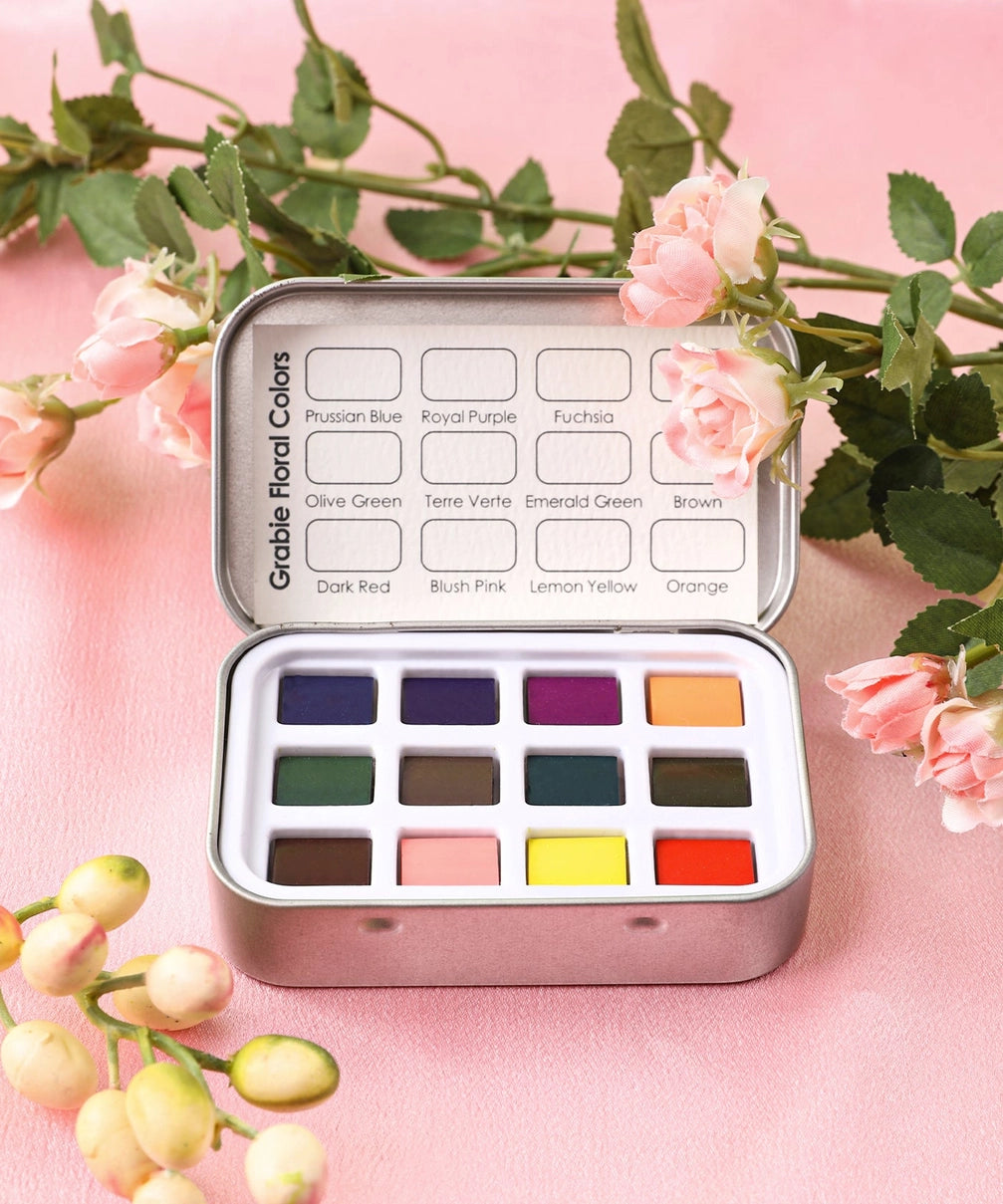 Grabie Watercolor Pocket Set Floral Artist-Grade Colors