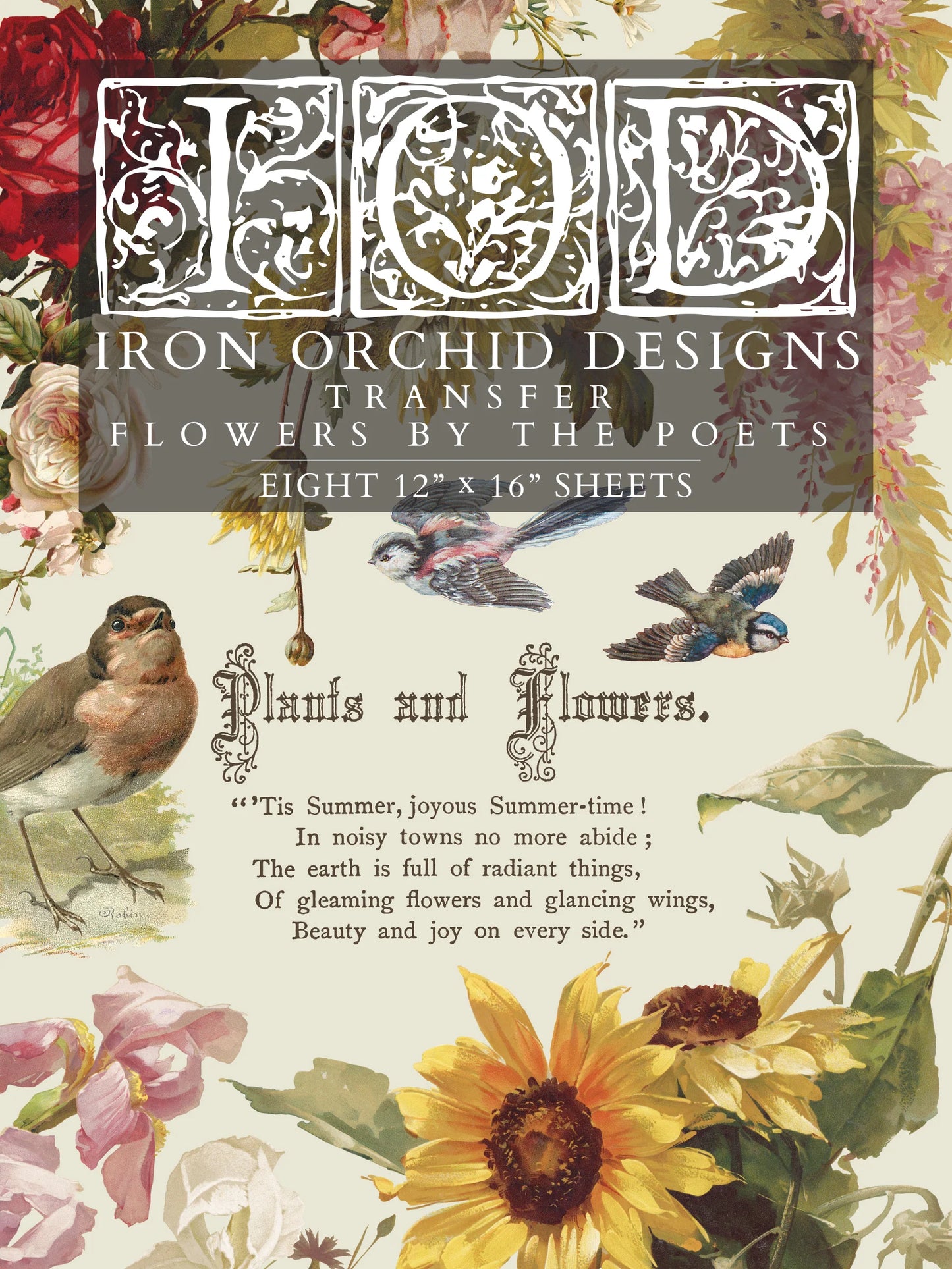 Iron Orchid Designs transfer paper front cover with floral and nature-themed design