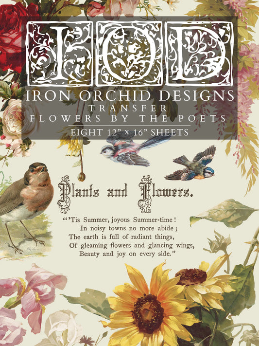 Iron Orchid Designs transfer paper front cover with floral and nature-themed design