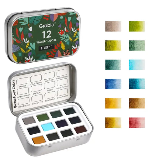 Grabie Watercolor Pocket Set - 12 Forest Artist-Grade Colors