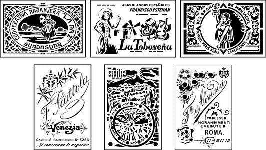 Italian Labels Mini Pack- JRV Stencils