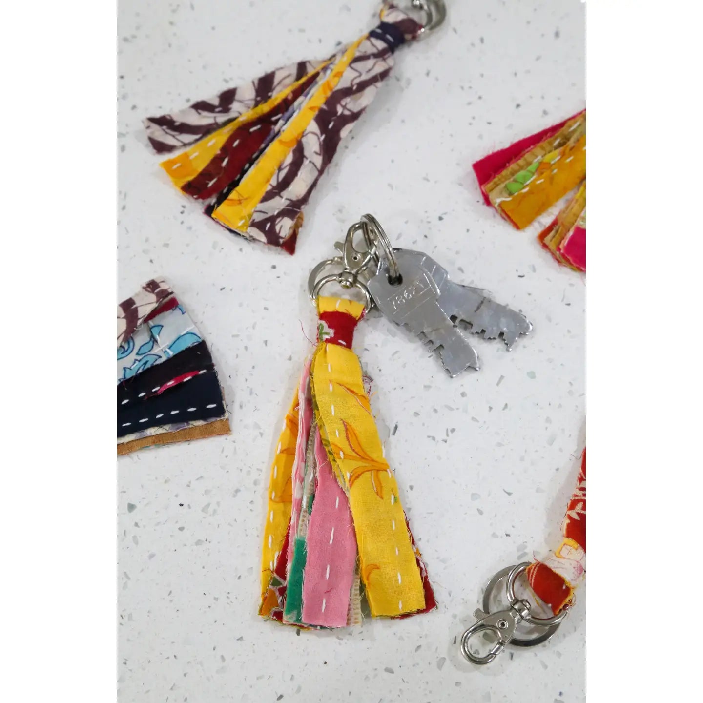 Kantha Tassle Keychain- Asha Project