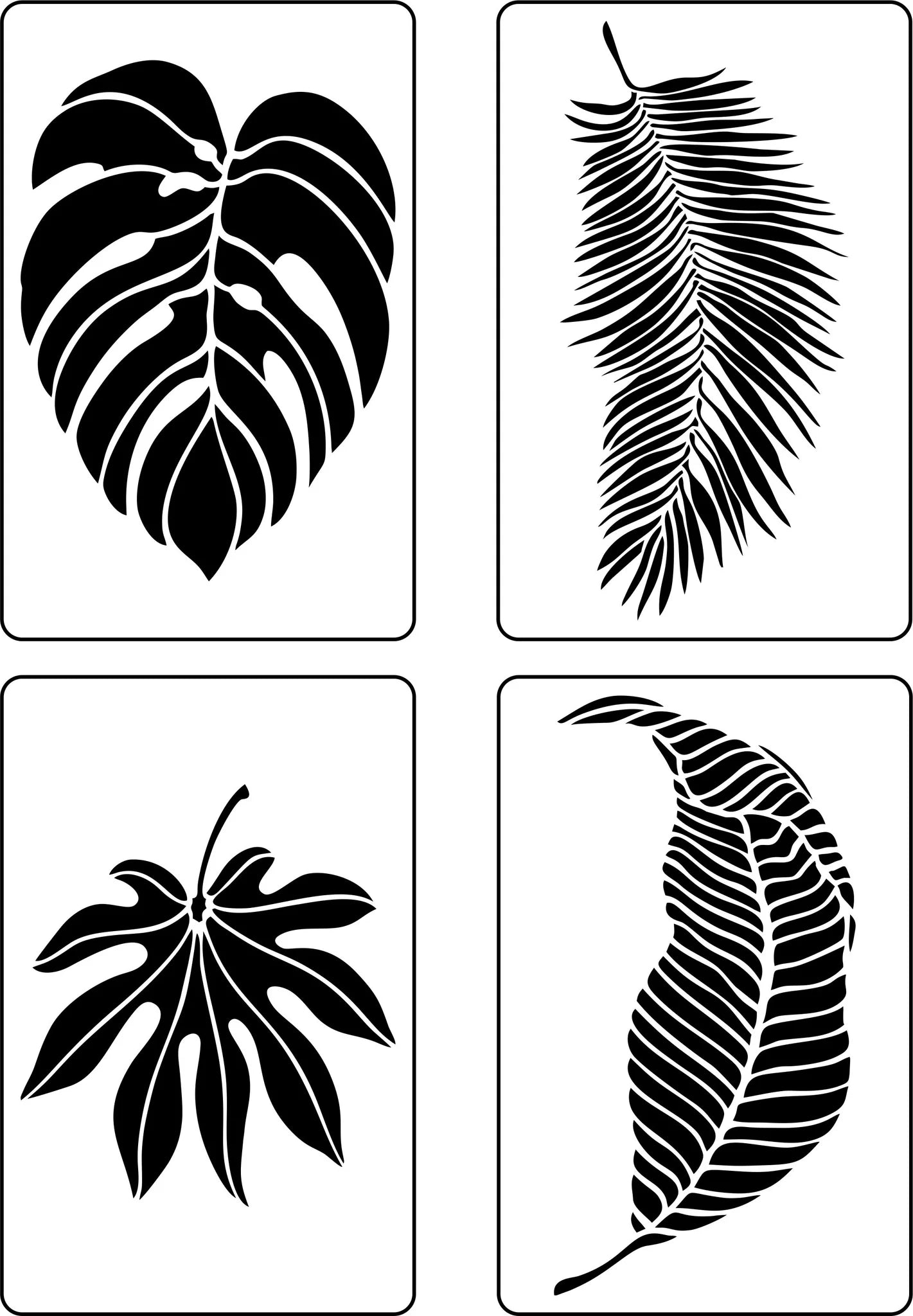 Tropical Leaves 2| JRV Stencil Designed by Debi from Debi's Design Diary