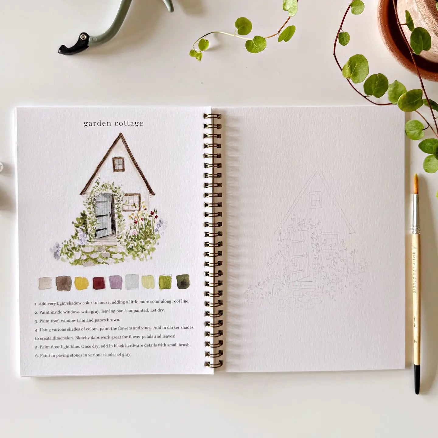 Garden Watercolor Workbook- Emily Lex Studio