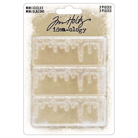 Packaged mini icicles with 'Tim Holtz Idea-ology' branding on a white background