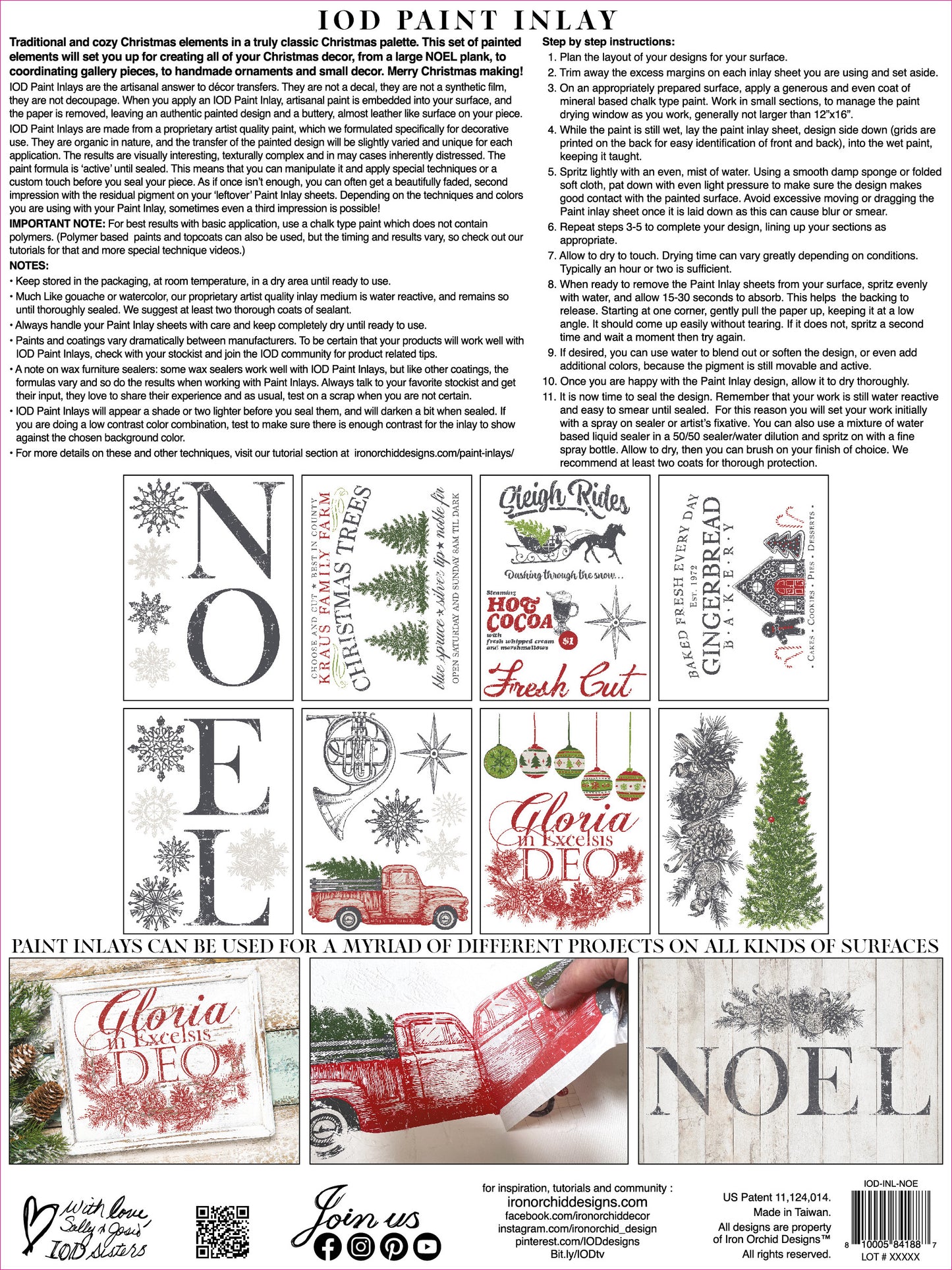 RETIRED Noel Paint Inlay - 12” x 16 ” Paint Inlay