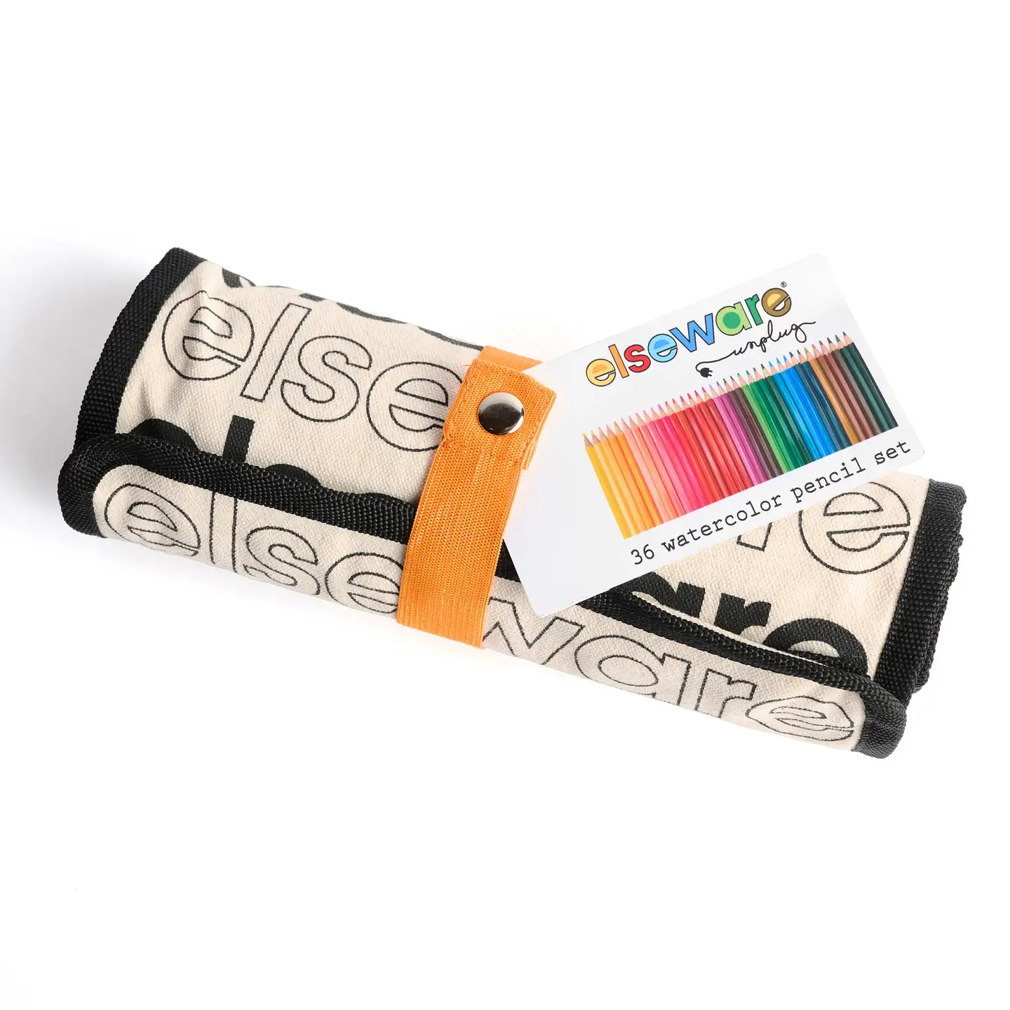 Watercolor pencil set in canvas roll up case- by Elsewhere