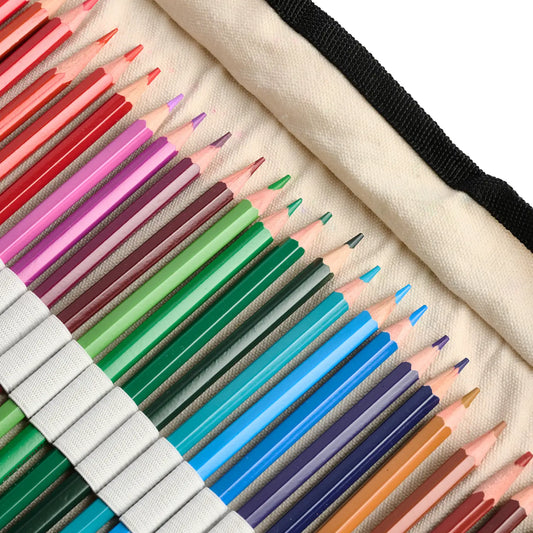 Watercolor pencil set in canvas roll up case- by Elsewhere