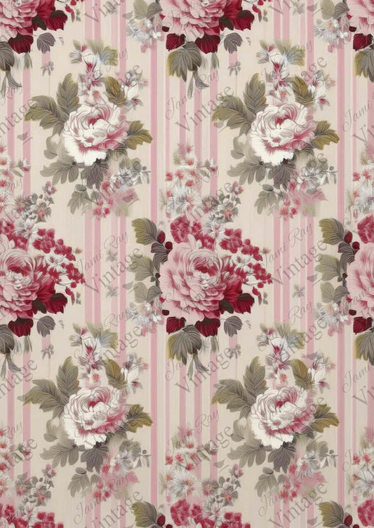 Pink Rose Wallpaper | JRV A4 Rice Paper